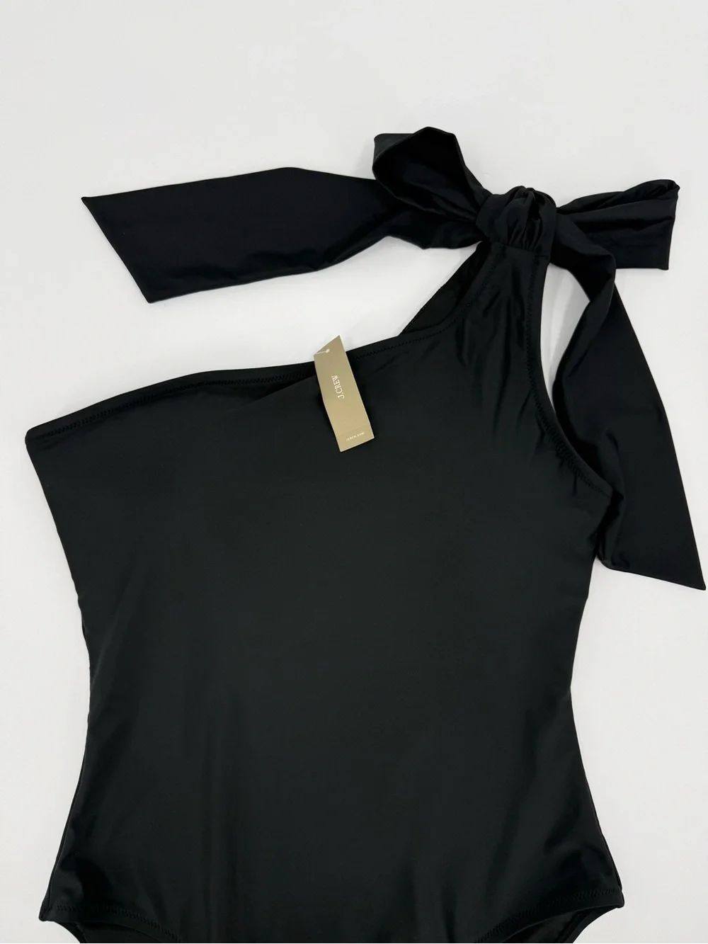 J. Crew Black Bow One Shoulder One Piece Swimsuit Size 14